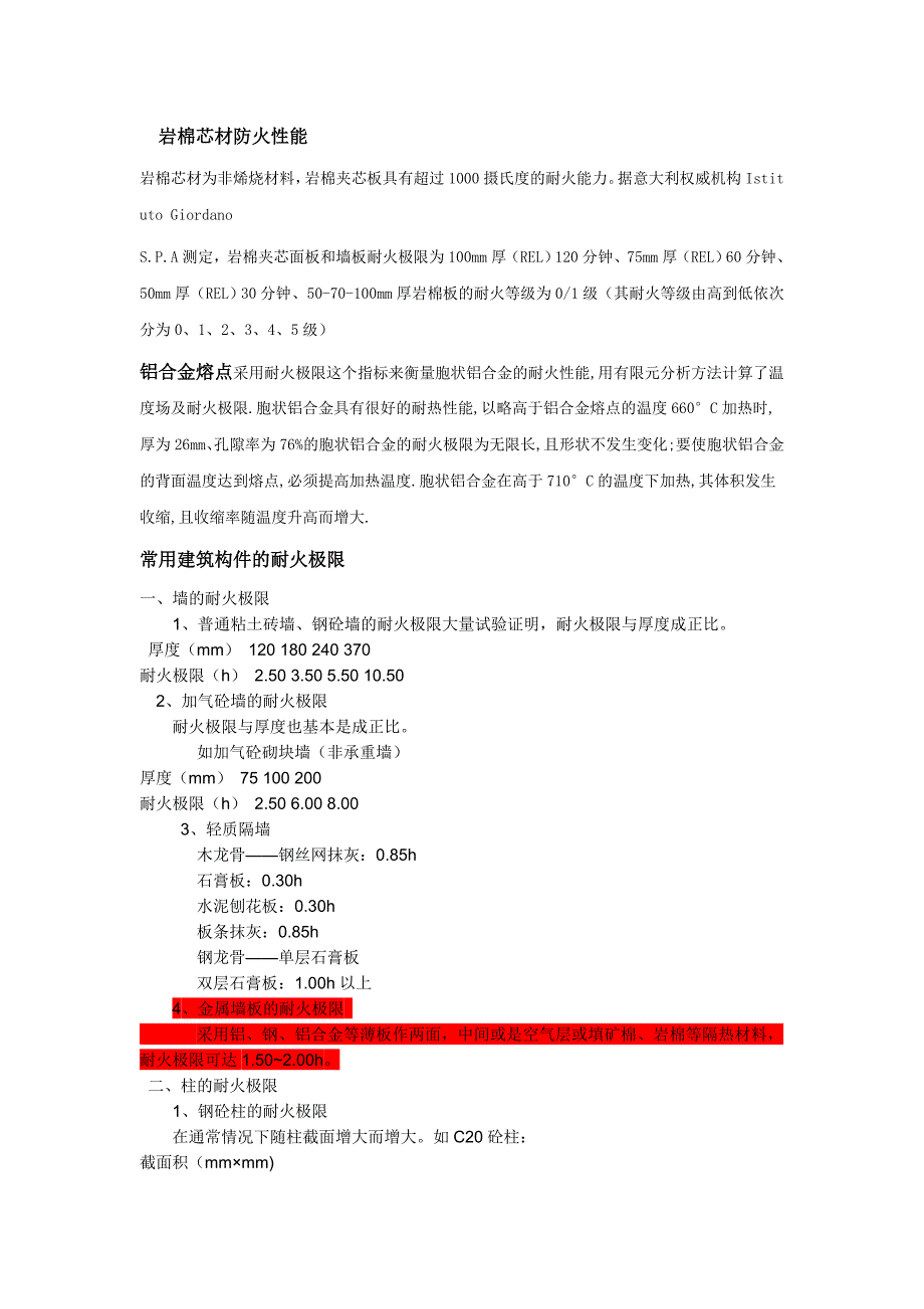 岩棉夹芯板与铝合金耐火等级比较.doc_第1页