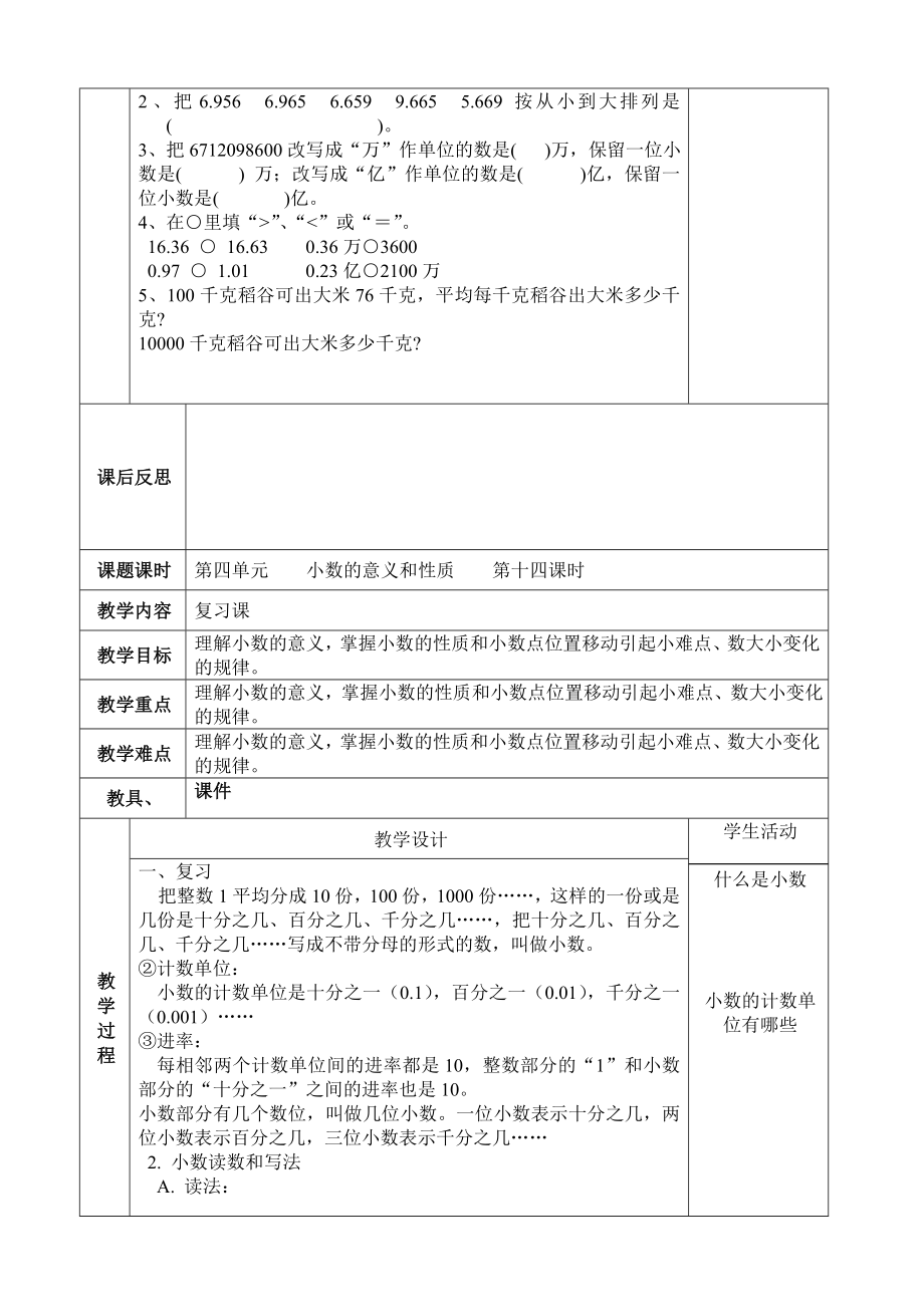 人教版四年级数学下册电子教案_第2页