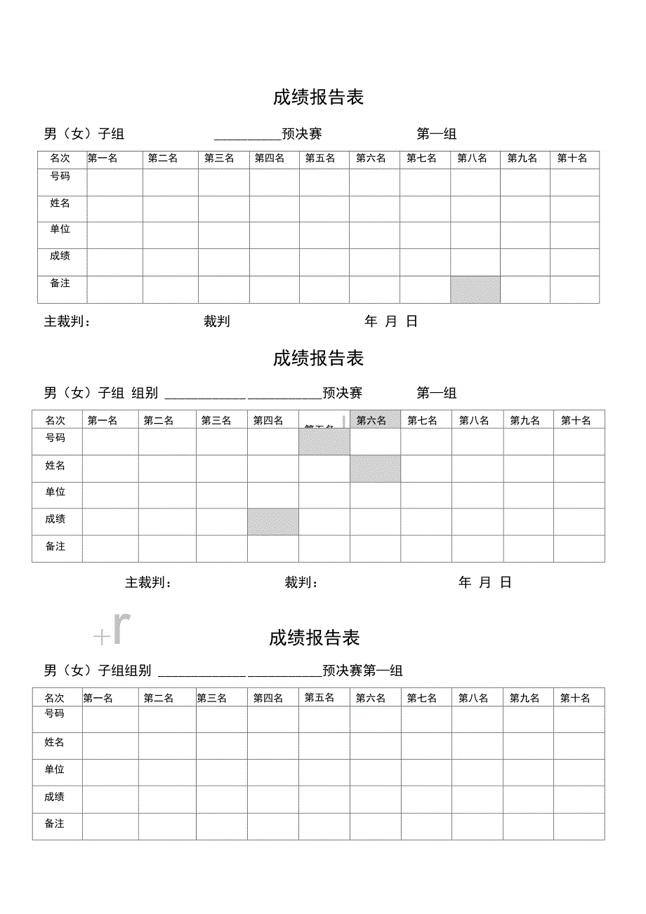 运动会记录表格样本_第2页