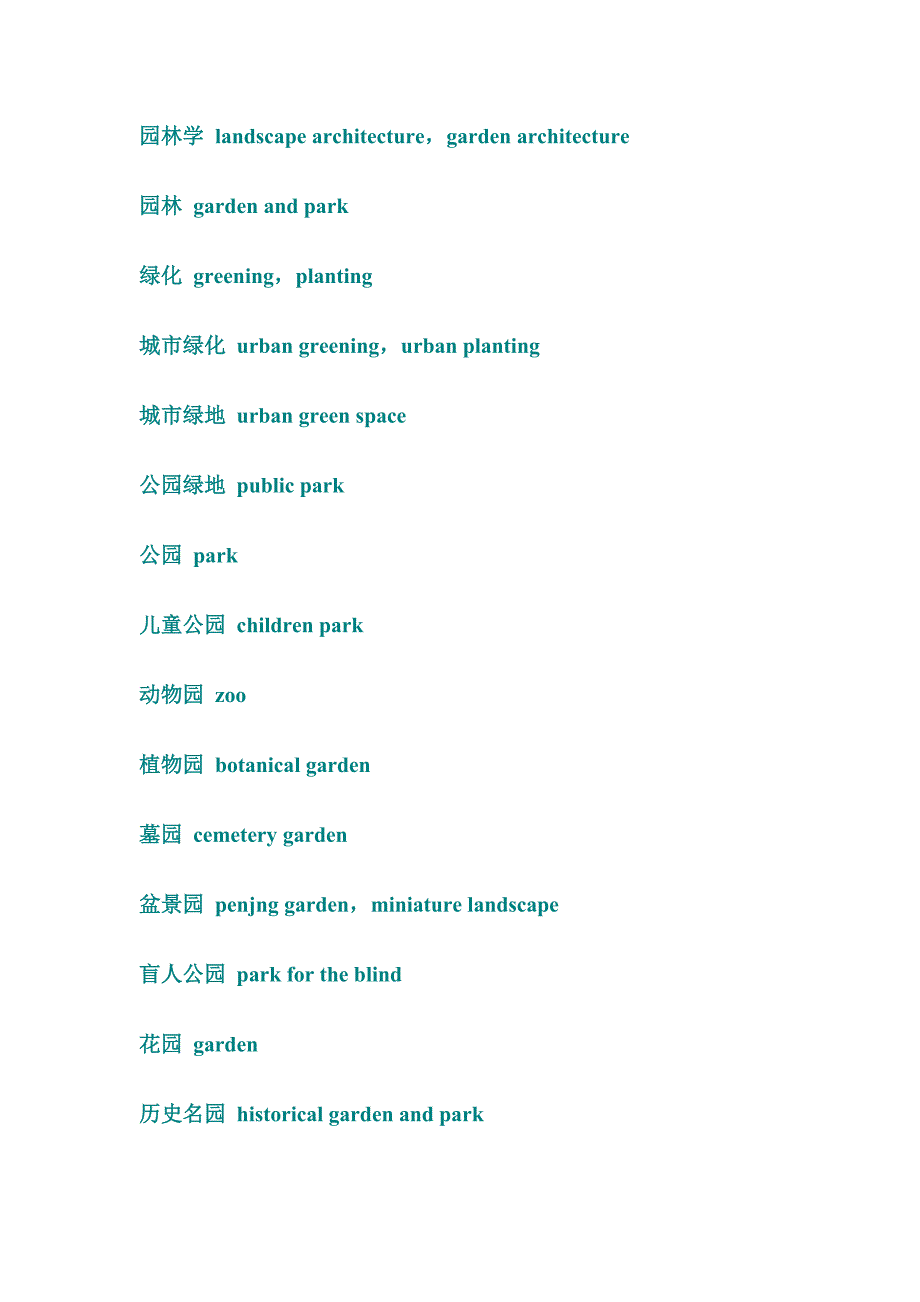 风景园林景观设计专业英语.doc_第1页