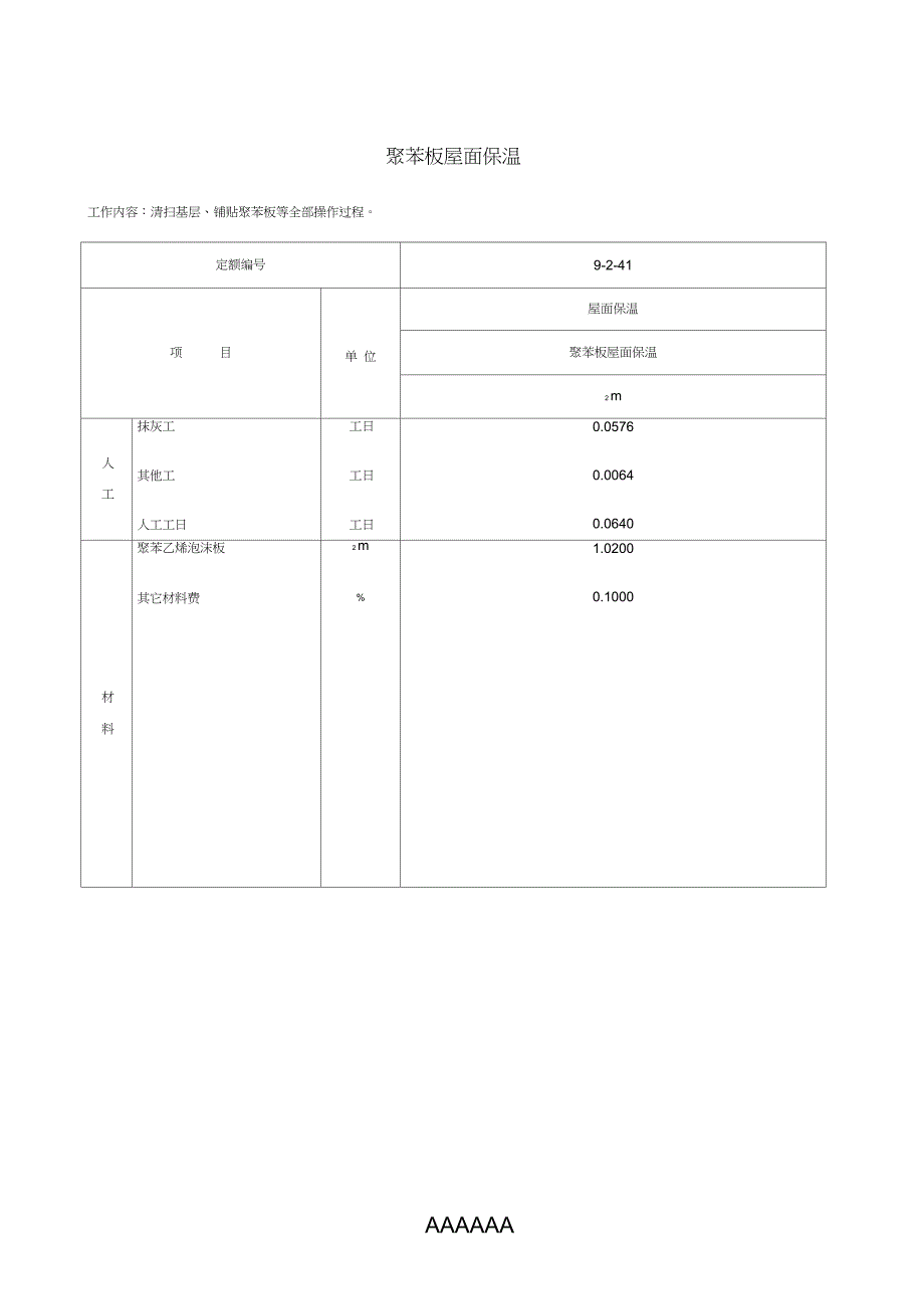 聚苯板保温预算定额_第4页