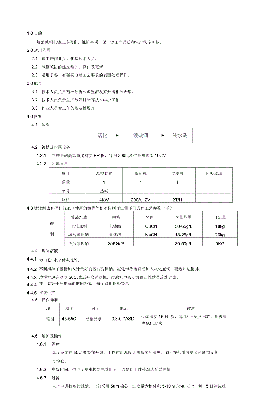 滚镀碱铜电镀作业指导书_第1页