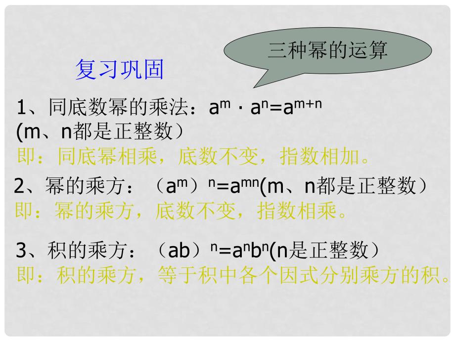 山东省临沐县青云镇中心中学八年级数学上册 15.3整式的除法（第1课时）课件 新人教版_第1页