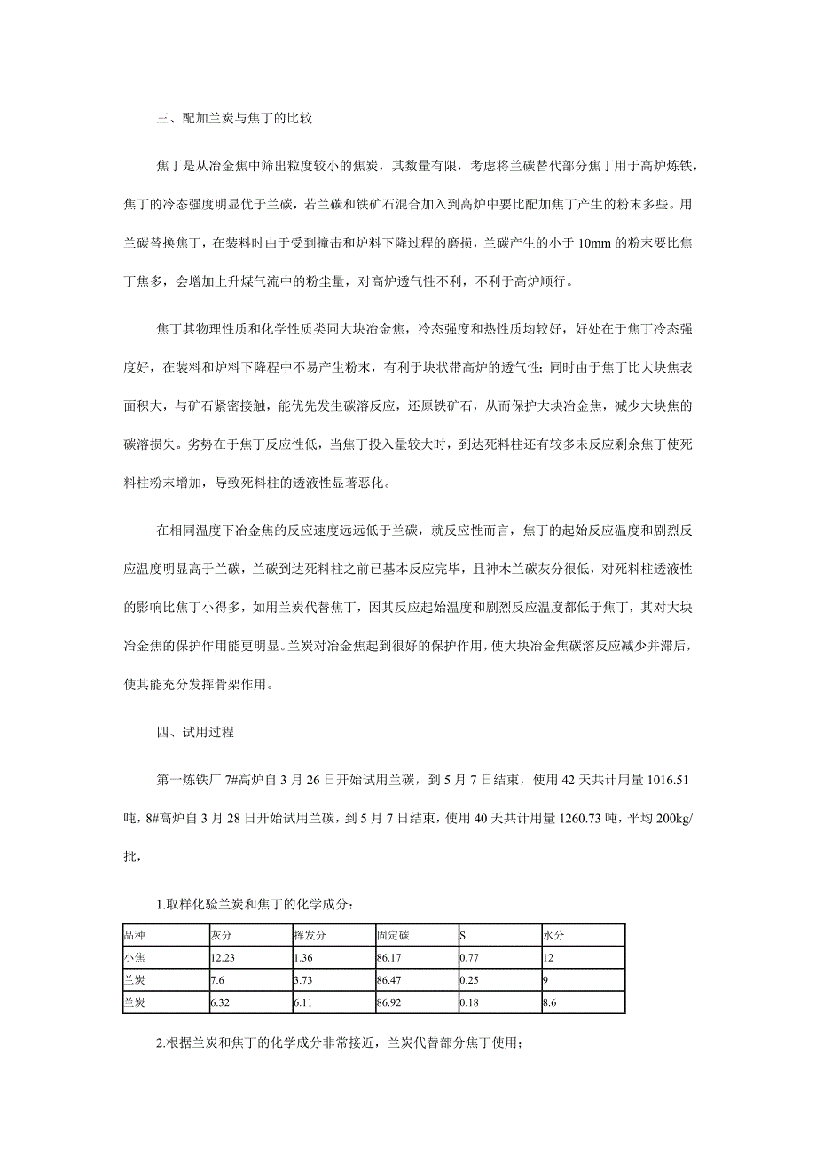 河北敬业集团第一炼铁厂使用兰炭块实践.docx_第2页