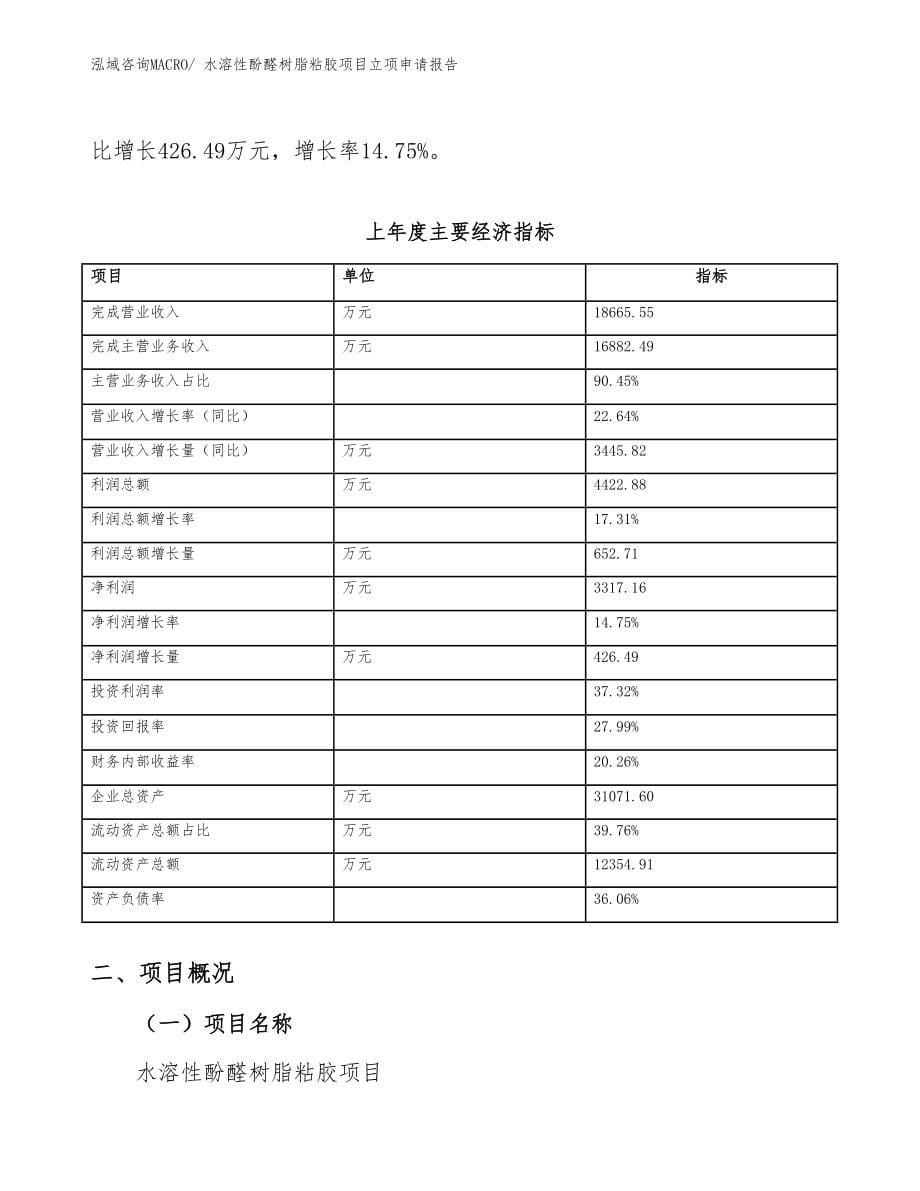 水溶性酚醛树脂粘胶项目立项申请报告_第5页