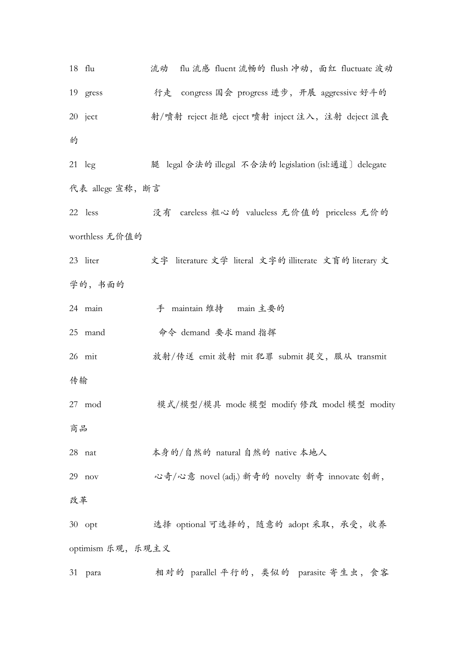 初中英语单词按词根整理版_第2页