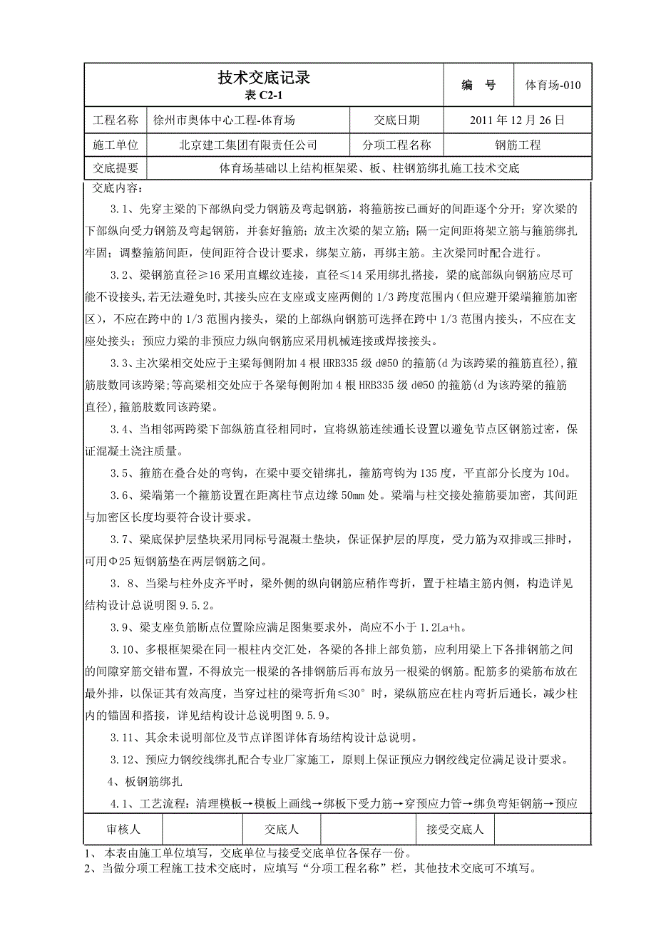 g体育场010 地上结构梁板柱时钢筋技术交底_第2页