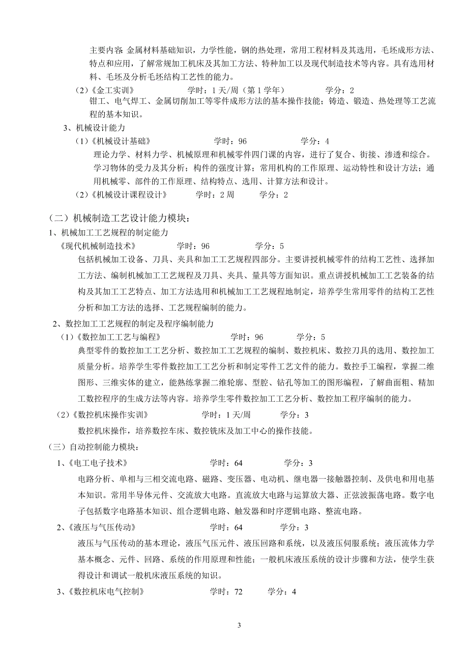 级数控技术维修方向专业人才培养方案_第3页