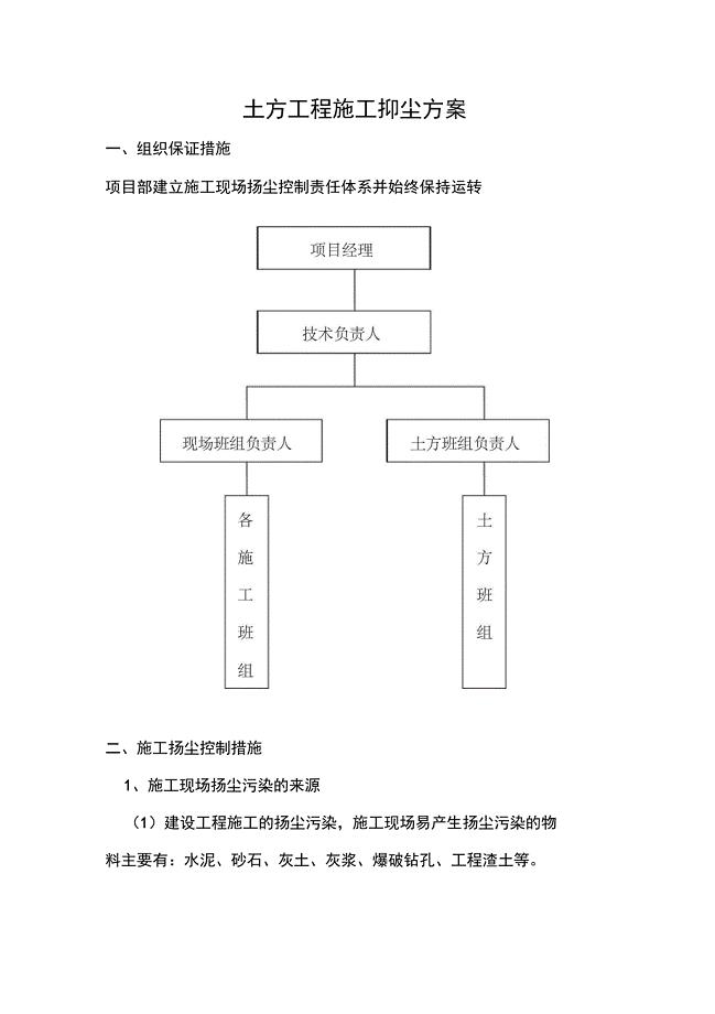 土方开挖施工扬尘控制专项设计方案