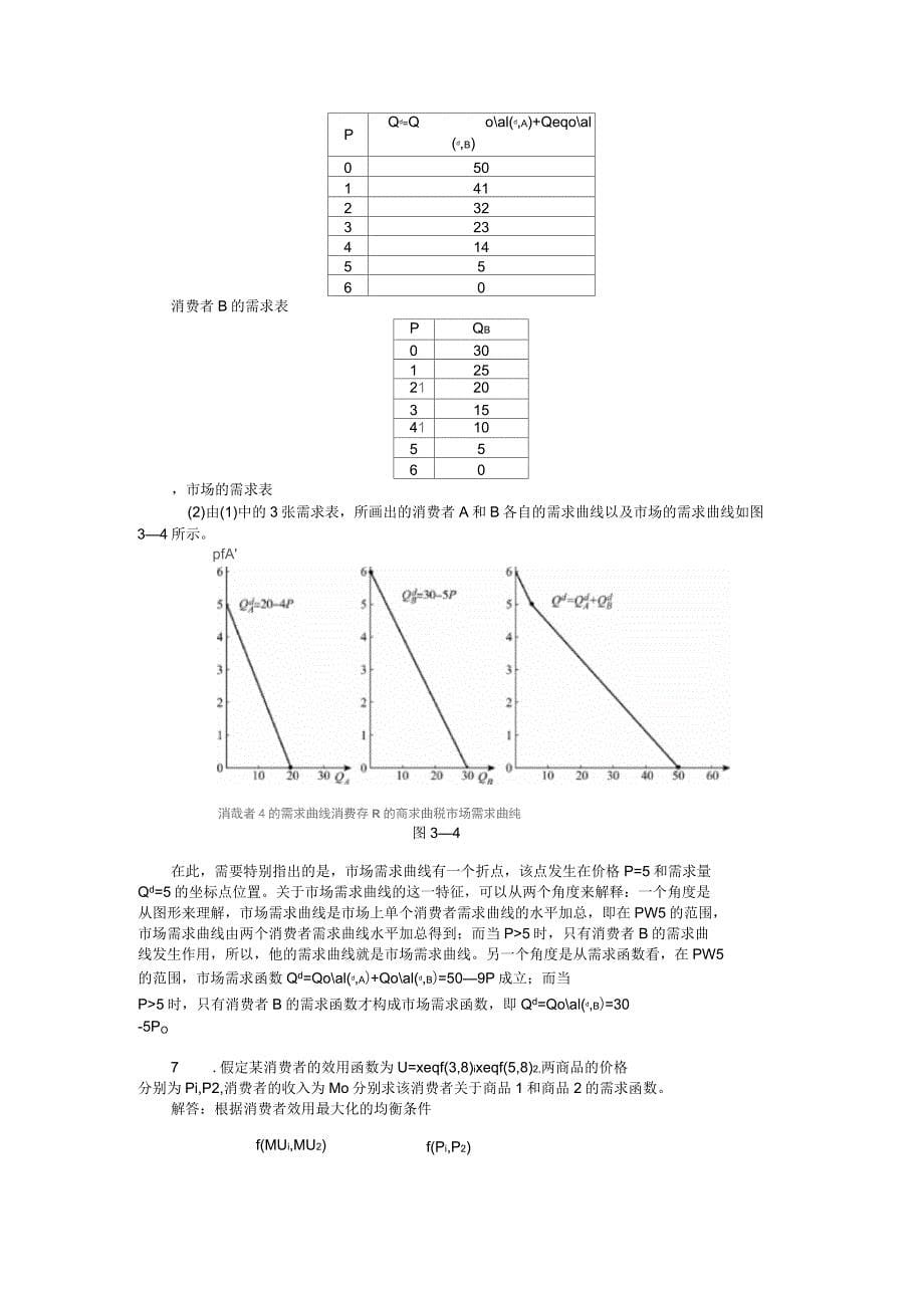 西方经济学微观部分第三章课后习题答案_第5页