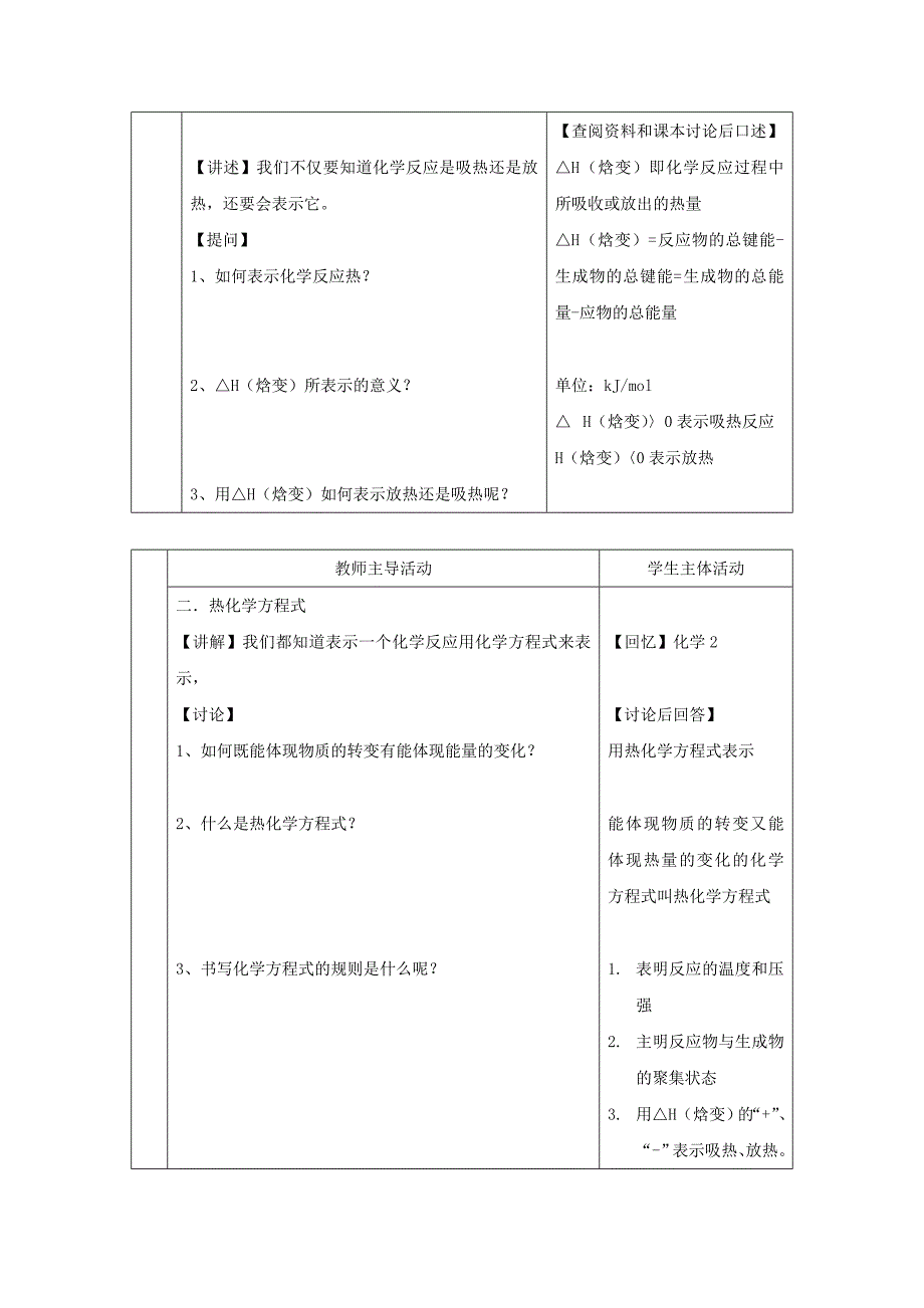 精品高中化学苏教版选修四教案：1.1化学反应中的热效应第1课时化学反应的焓变_第2页