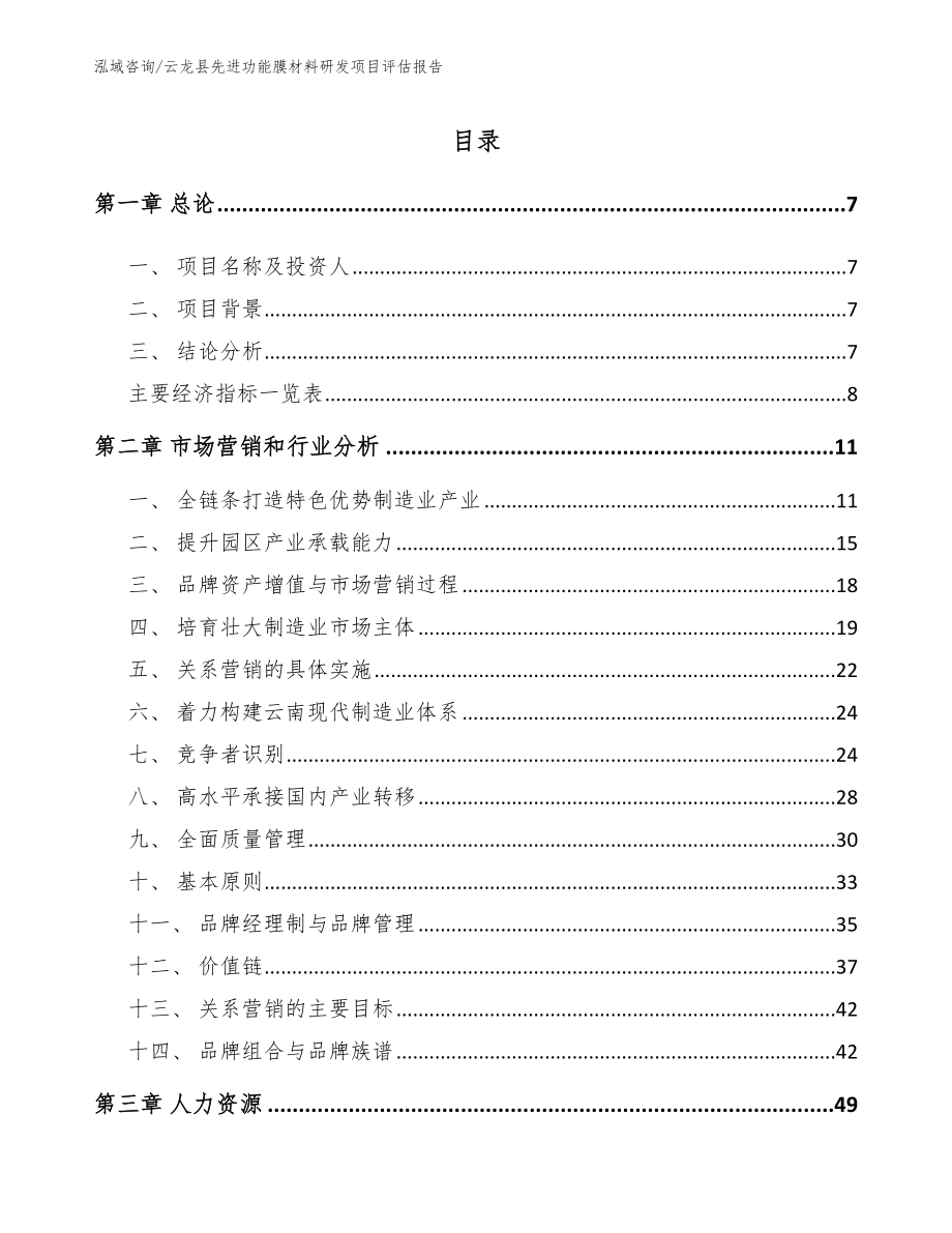 云龙县先进功能膜材料研发项目评估报告范文参考_第2页