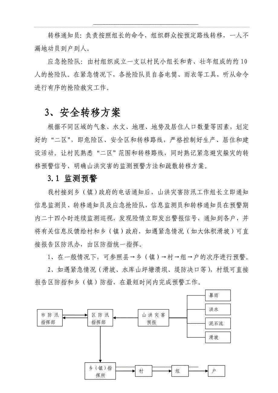 村级山洪灾害防御预应急预案预案_第5页