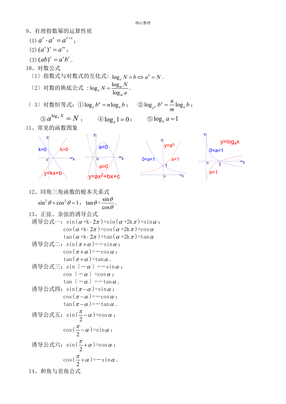 高中文科数学公式大全_第2页