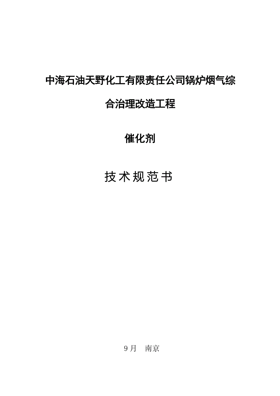 催化剂重点技术基础规范书_第1页