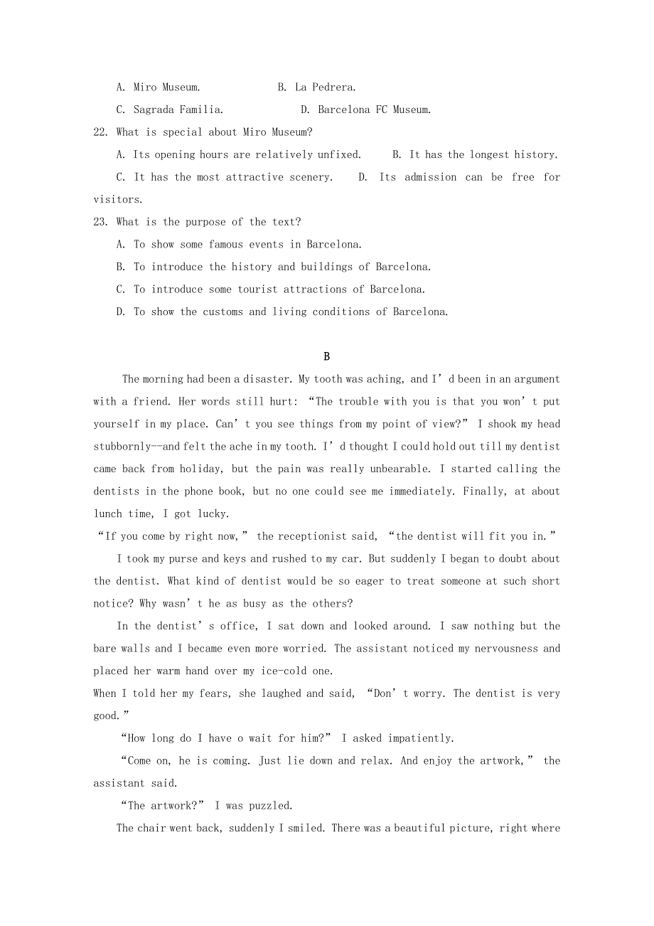 安徽省滁州市定远县育才学校2017-2018学年高一英语下学期第三次月考试题（普通班）.doc_第4页