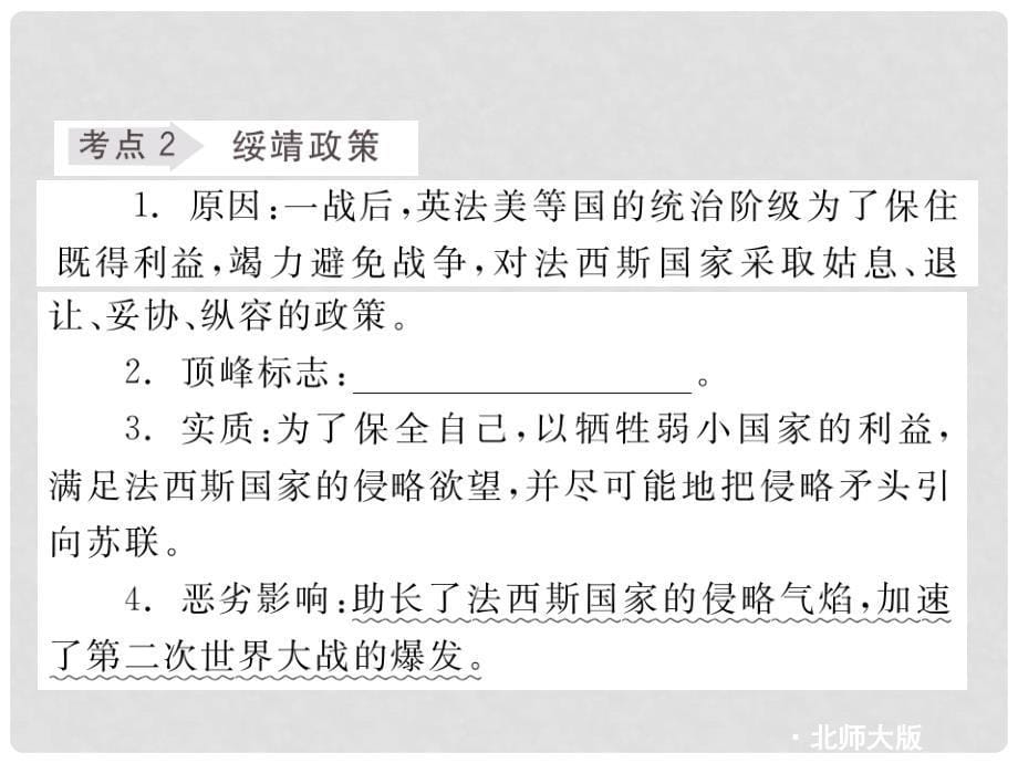 江苏省连云港东海县平明镇中学九年级历史下册 第2单元 全球战火再起复习课件 北师大版）_第5页