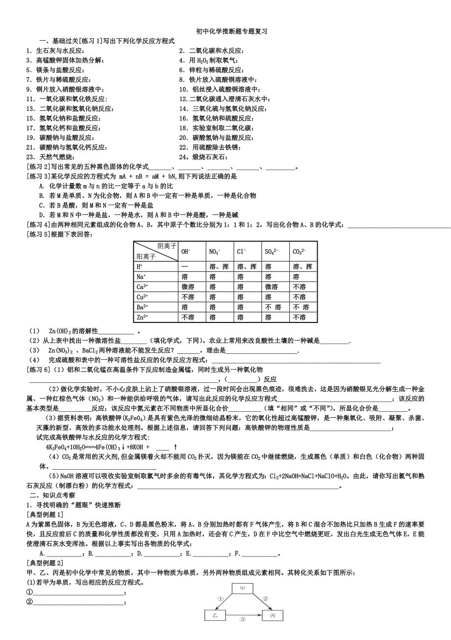 初中化学推断题专题.doc_第1页