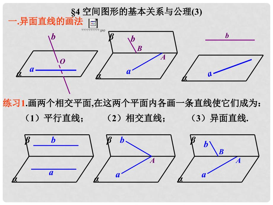 高中数学 空间图形的基本关系与公理精品课件（3） 北师大版必修2_第2页