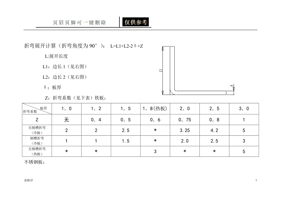 折弯系数表[表类文书]_第1页
