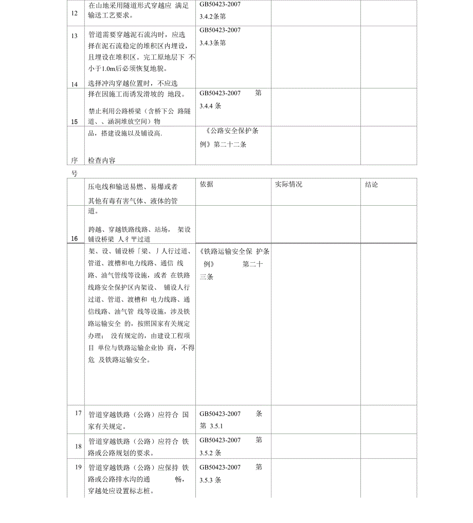 天然气长输管道工程安全检查表_第4页