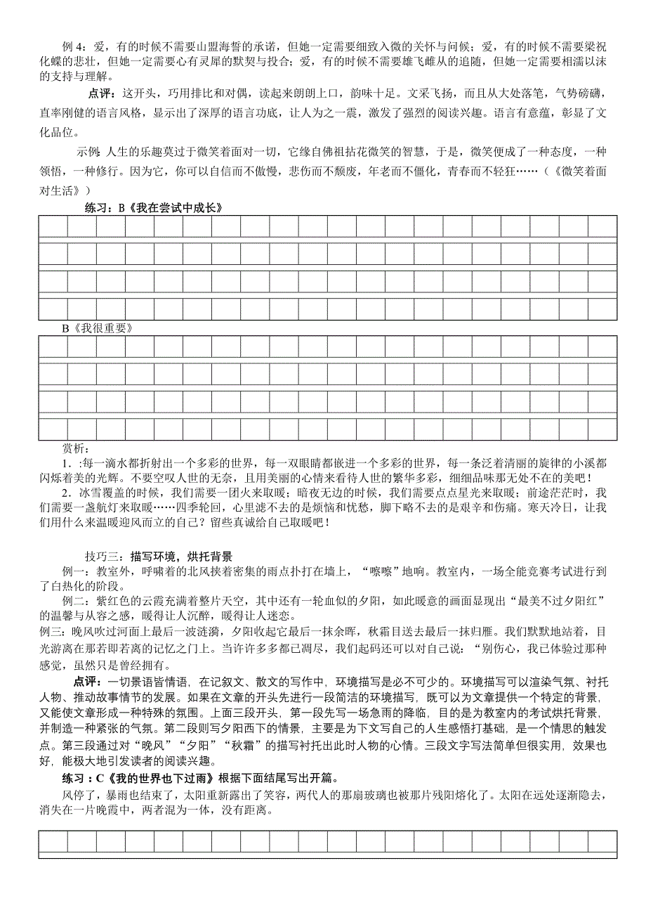 作文开篇结尾技巧练习.doc_第2页