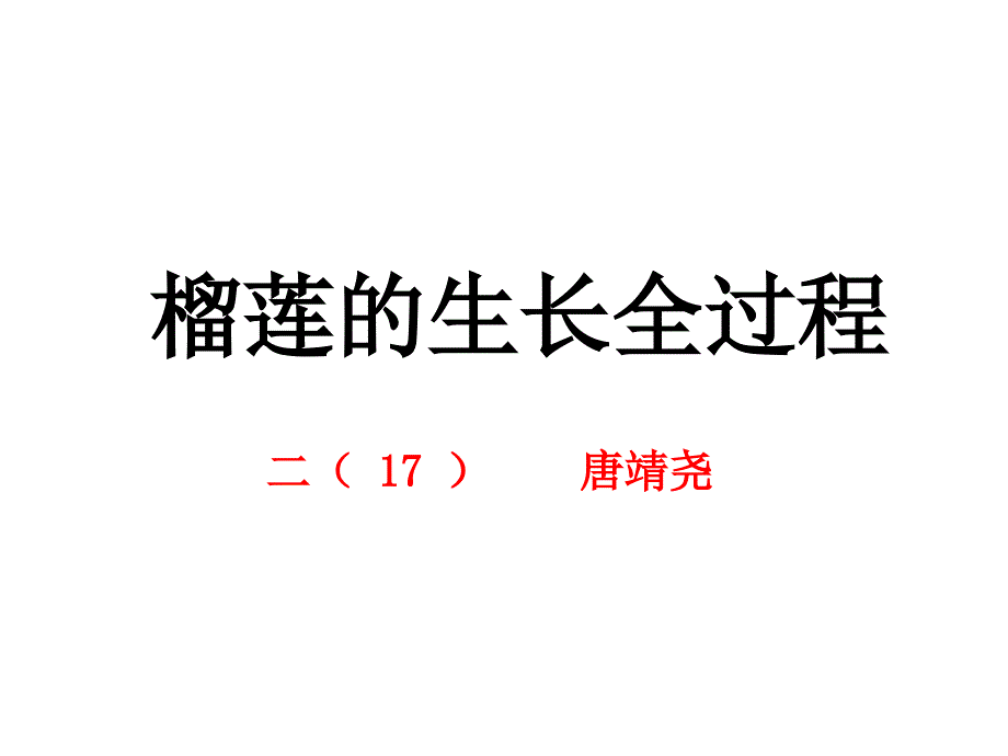 榴莲的生长全过程-小学生_第1页