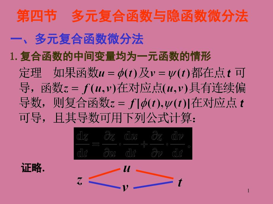 第4节多元复合函数与隐函数微分法ppt课件_第1页