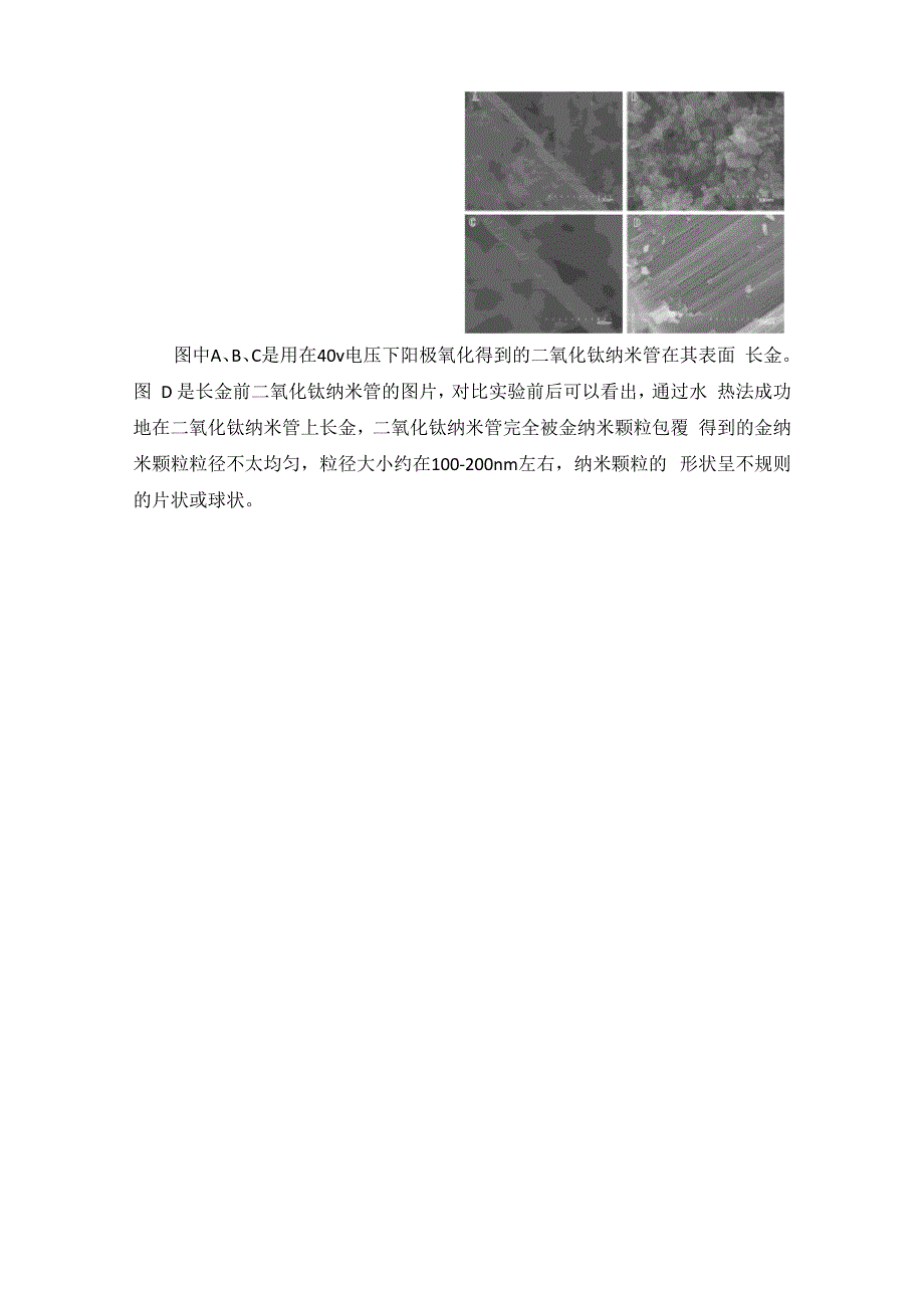 水热法在二氧化钛纳米管上长金_第4页