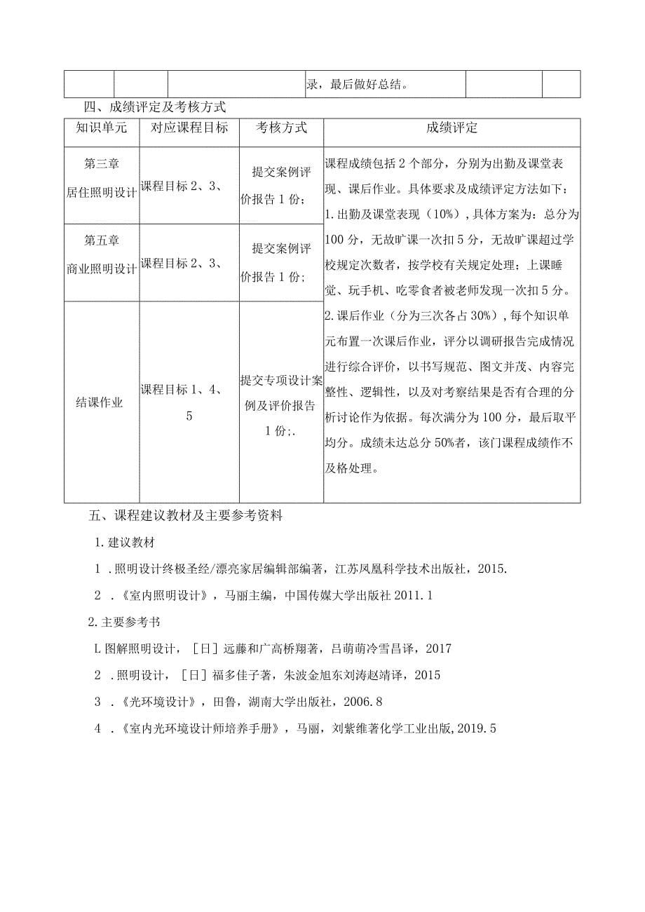 《照明设计》课程教学大纲_第5页