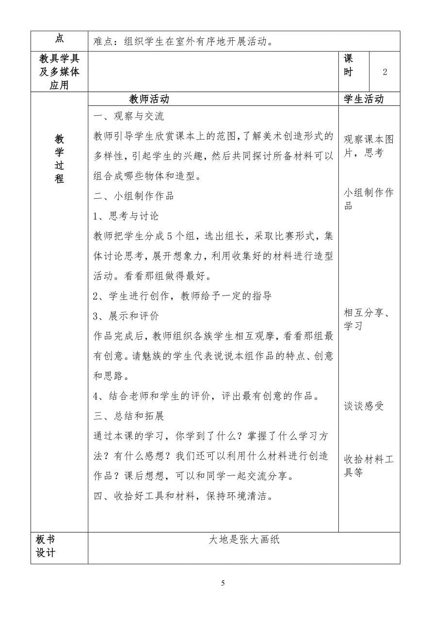 最新2016-2017学年秋季学期广西版小学一年级美术上册教案可打印.doc_第5页