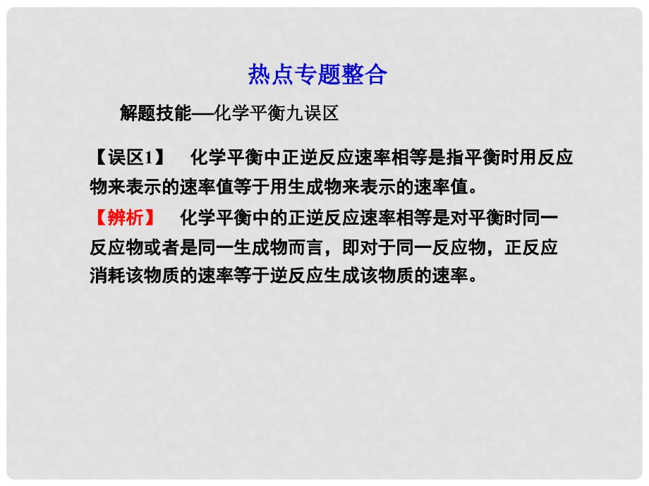 山东省高考化学一轮复习 第7章热点专题整合课件_第1页