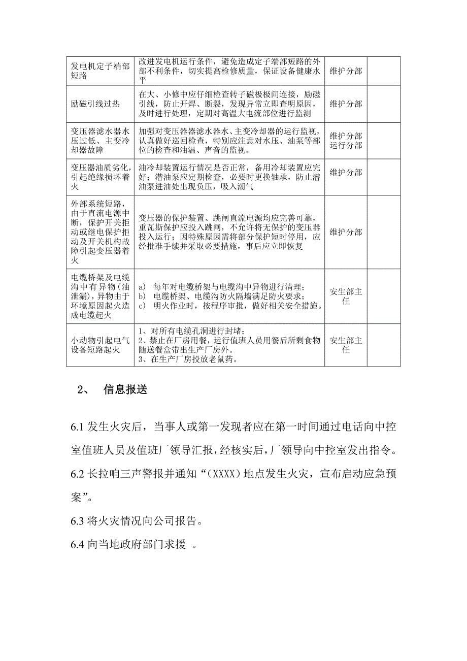 水电厂重大火灾事故应急救援预案_第5页