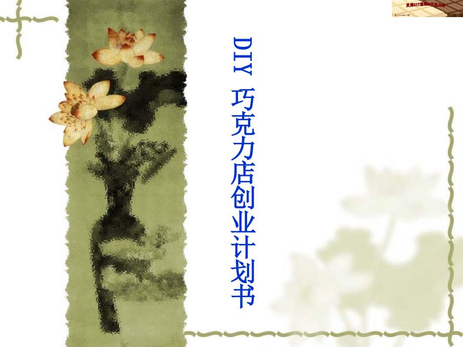 DIY巧克力店创业计划书_第1页