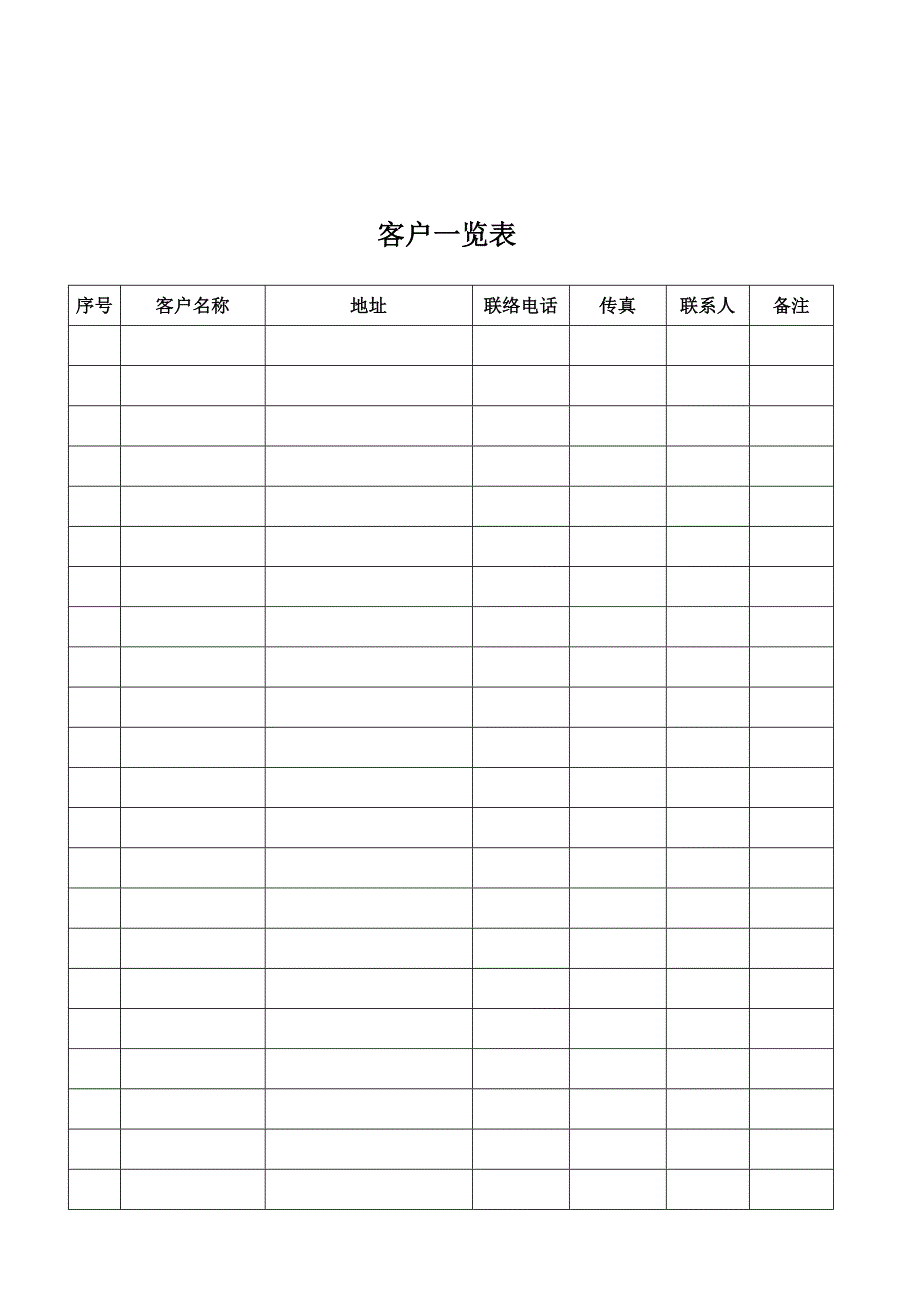 【管理精品】19-01客户一览表_第1页