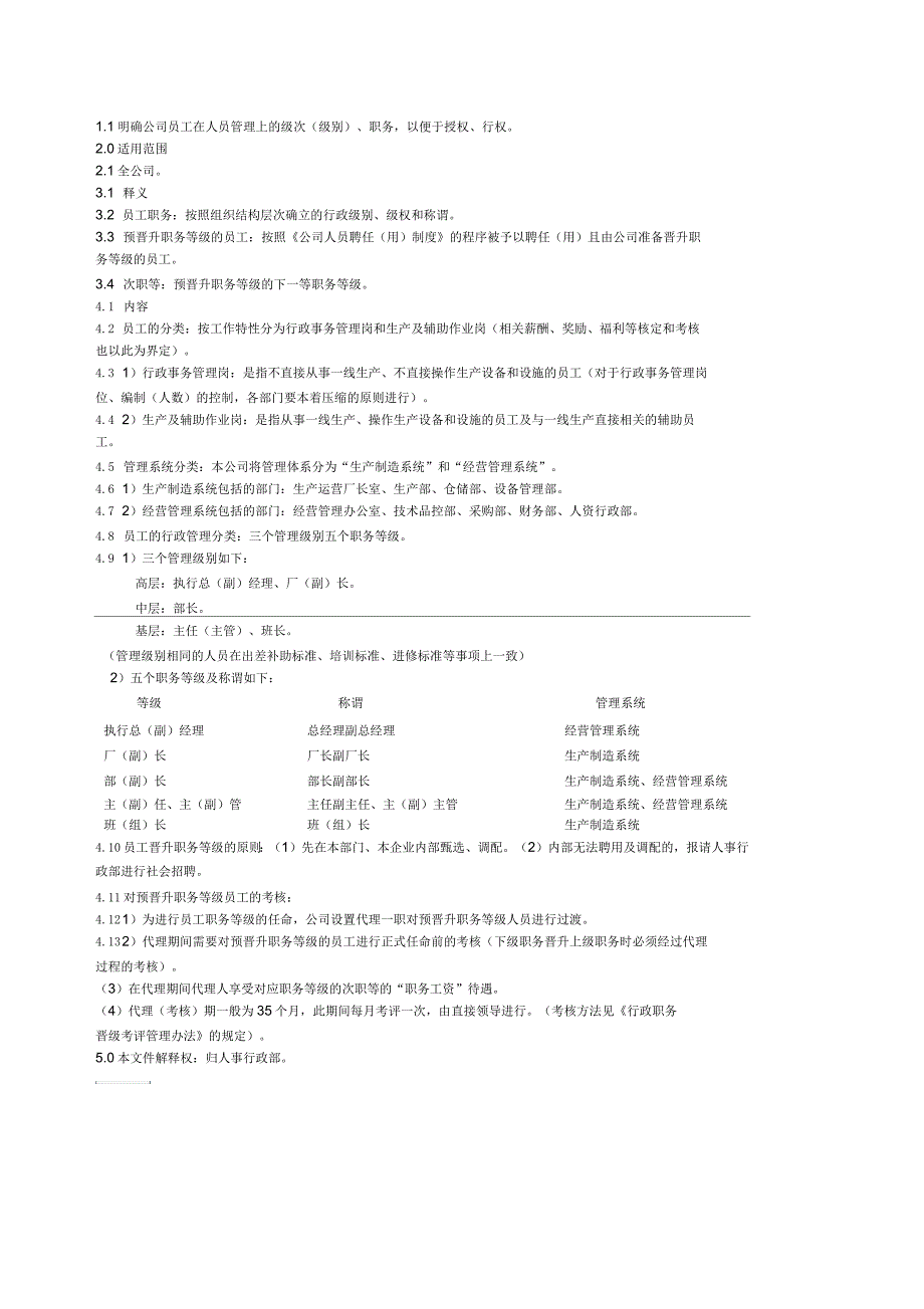 公司员工职务等级规定_第2页