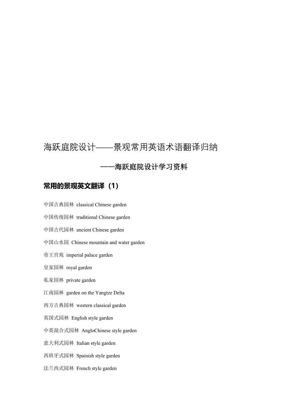 2023年海跃庭院设计景观常用英语术语归纳_第1页