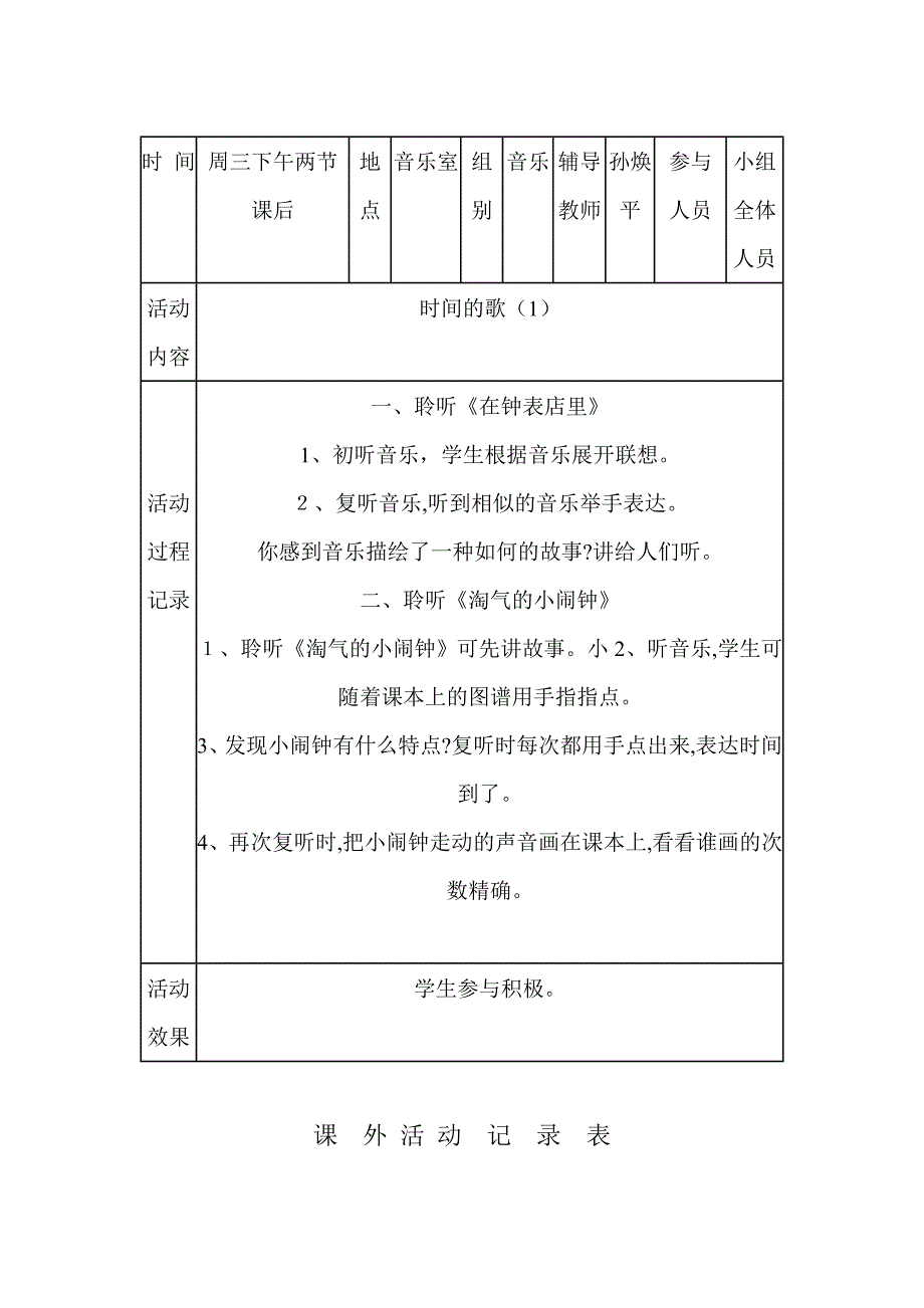 小学音乐兴趣小组活动记录下_第4页