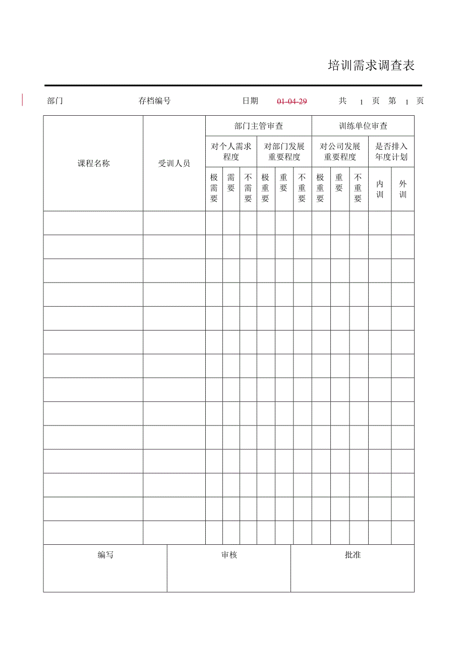 培训需求调查表_第1页