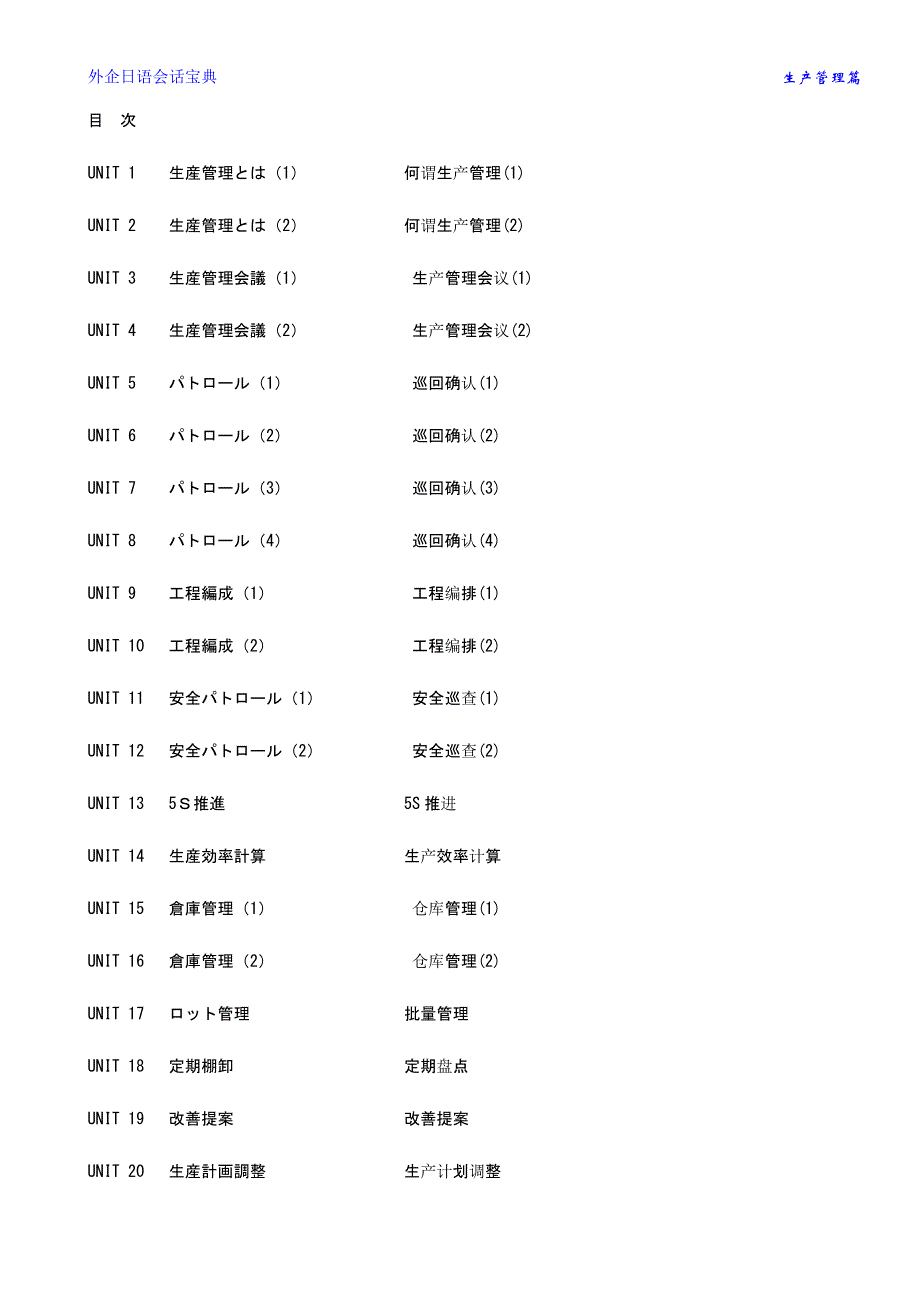 外企日语会话宝典(生产管理篇)完善版_第1页