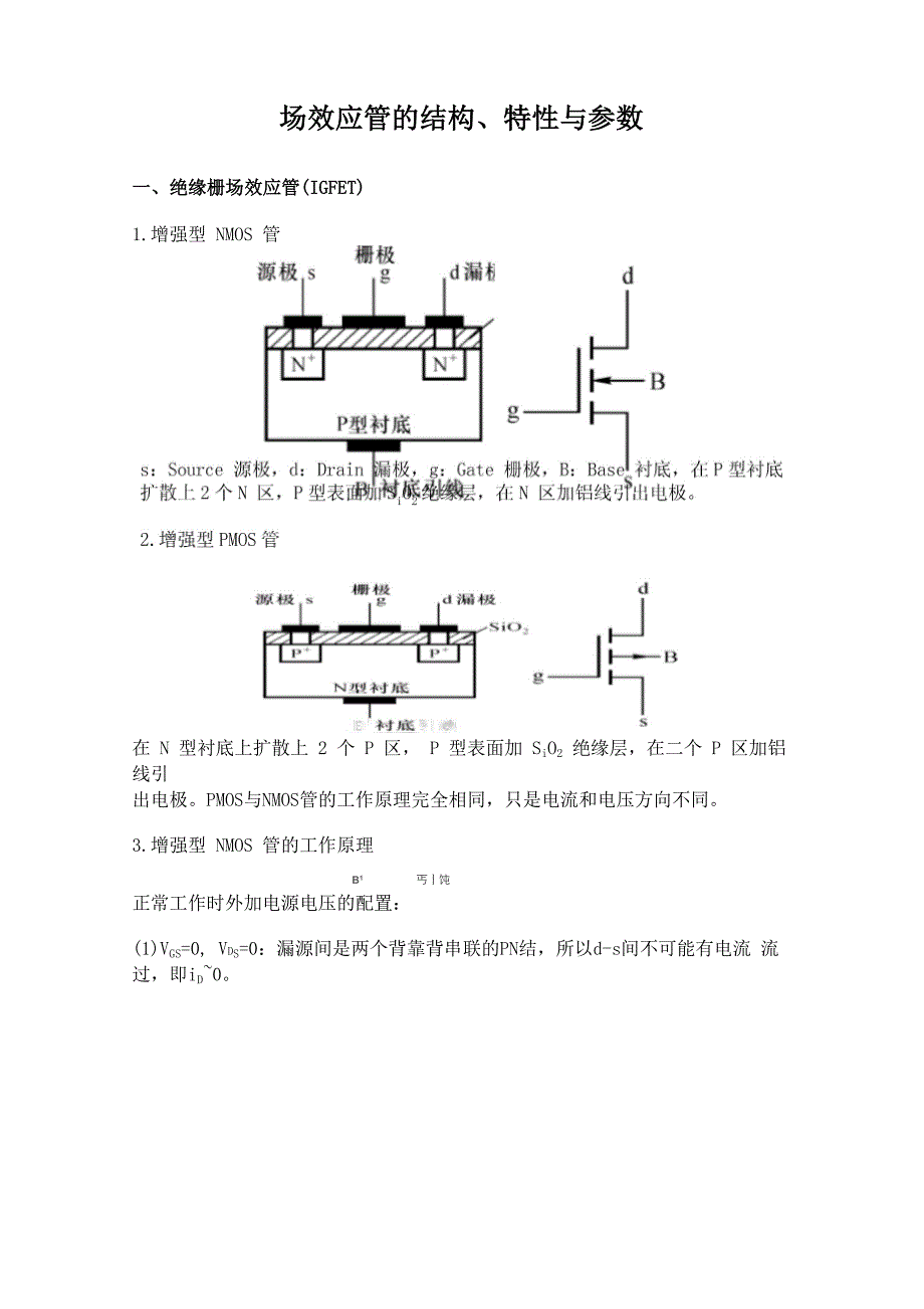 场效应管的结构、特性与参数_第1页