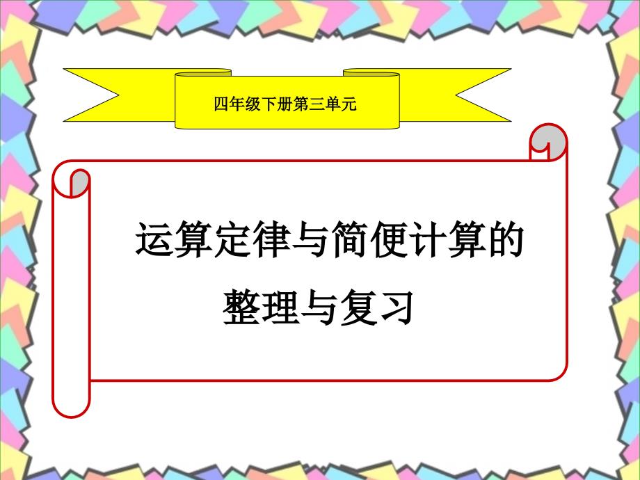 四年级运算定律及简便计算的整理与复习课件ppt_第1页