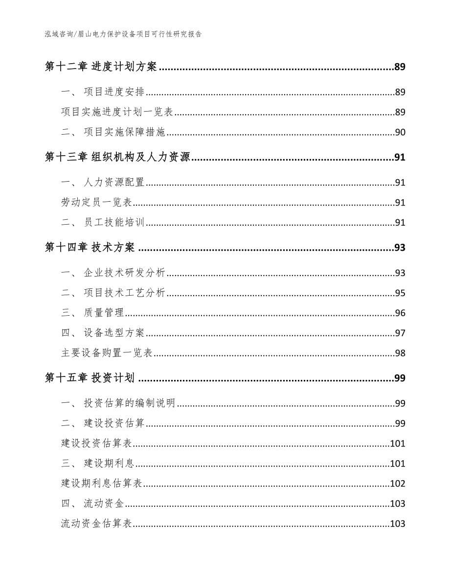 眉山电力保护设备项目可行性研究报告【模板范文】_第5页