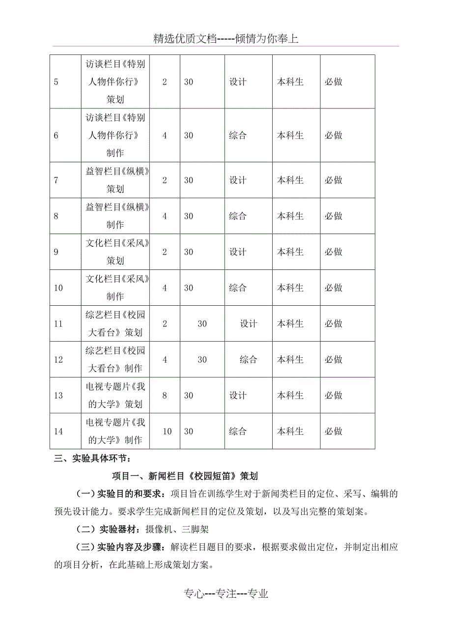 电视专题与电视栏目制作试验教案_第2页