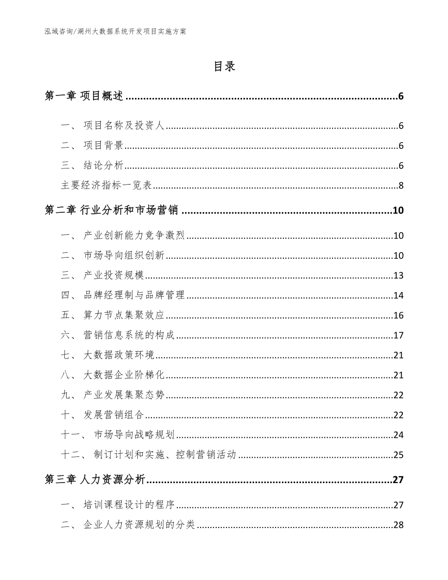 湖州大数据系统开发项目实施方案（范文模板）_第1页