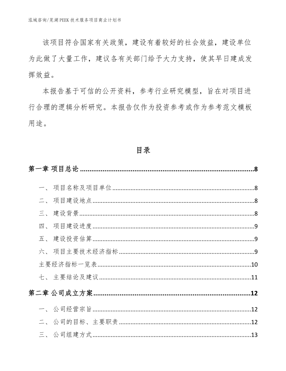 芜湖PEEK技术服务项目商业计划书_参考范文_第3页