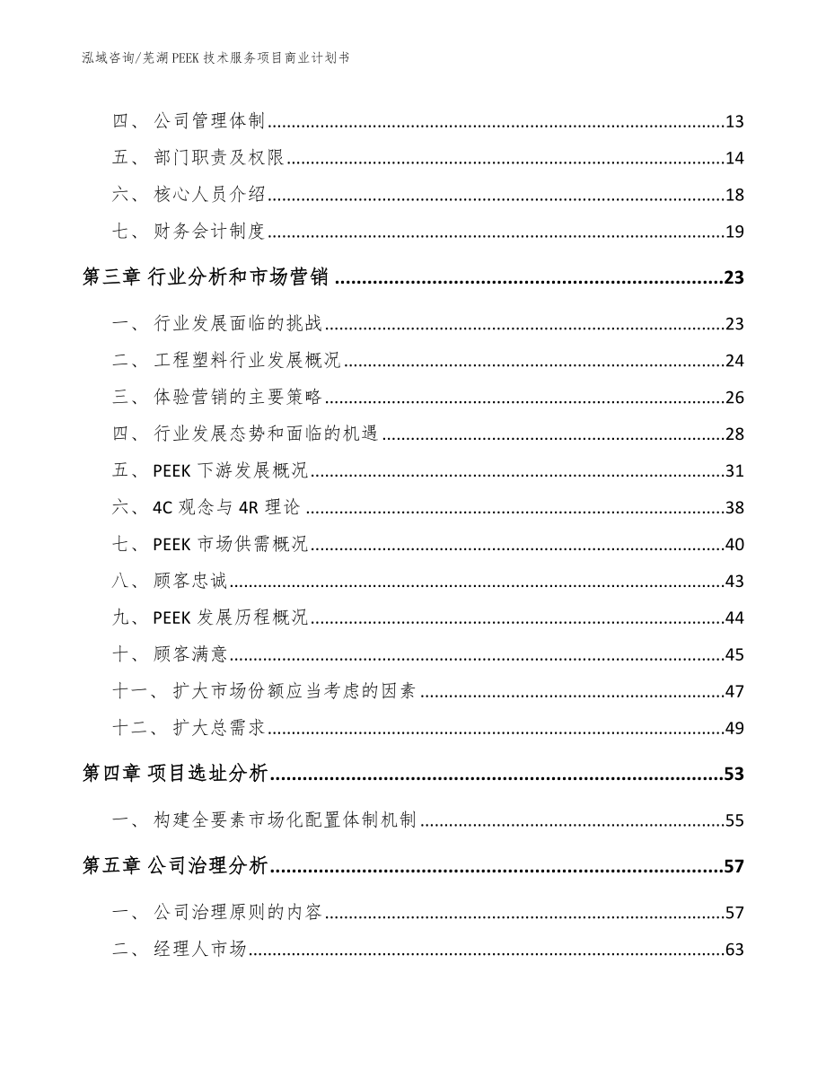 芜湖PEEK技术服务项目商业计划书_参考范文_第4页