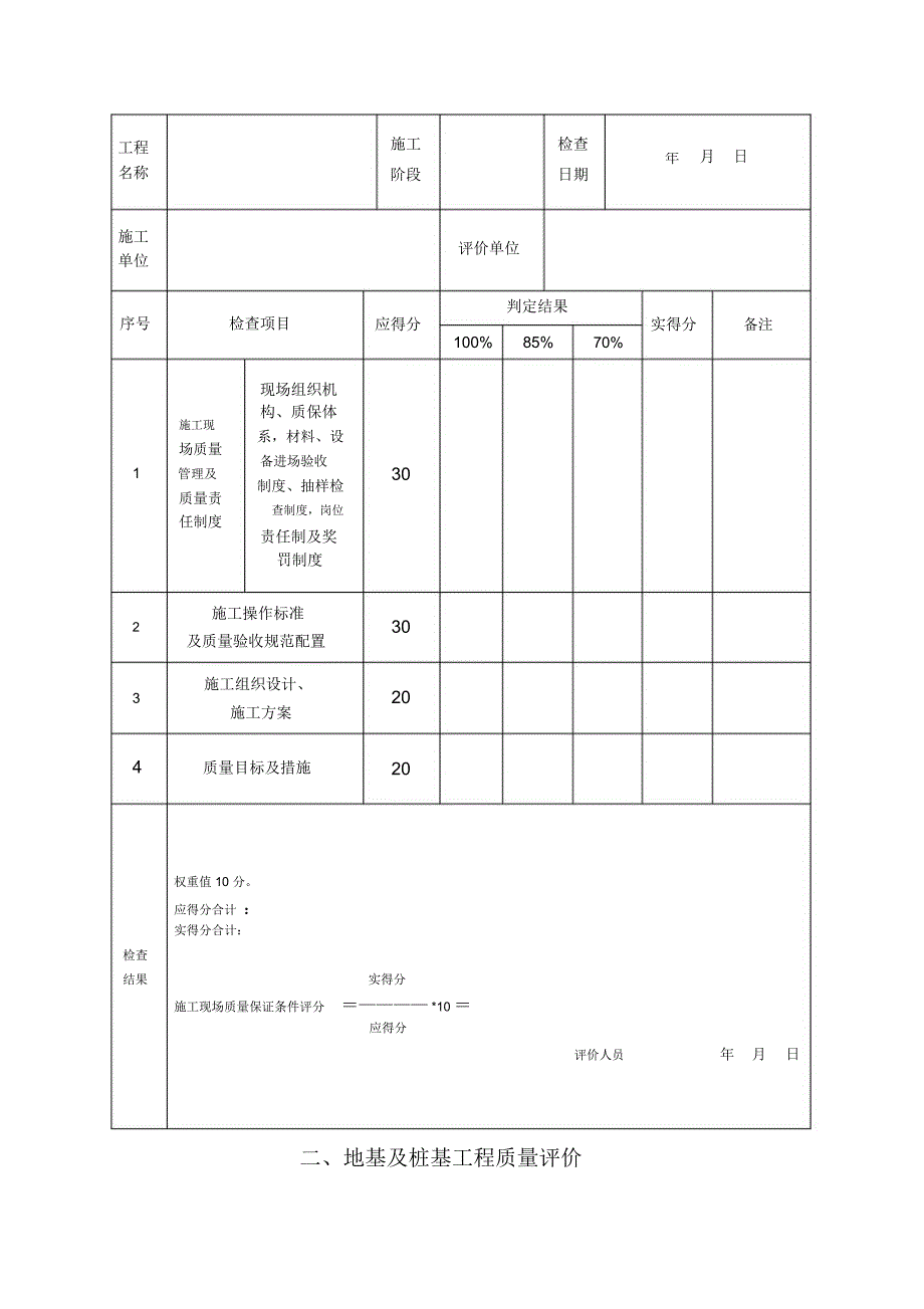 建筑工程质量评分表(全套)_第2页