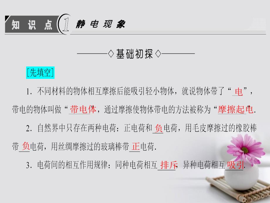 高中物理第1章电荷与电场1静电现象及其应用课件教科版选修_第3页