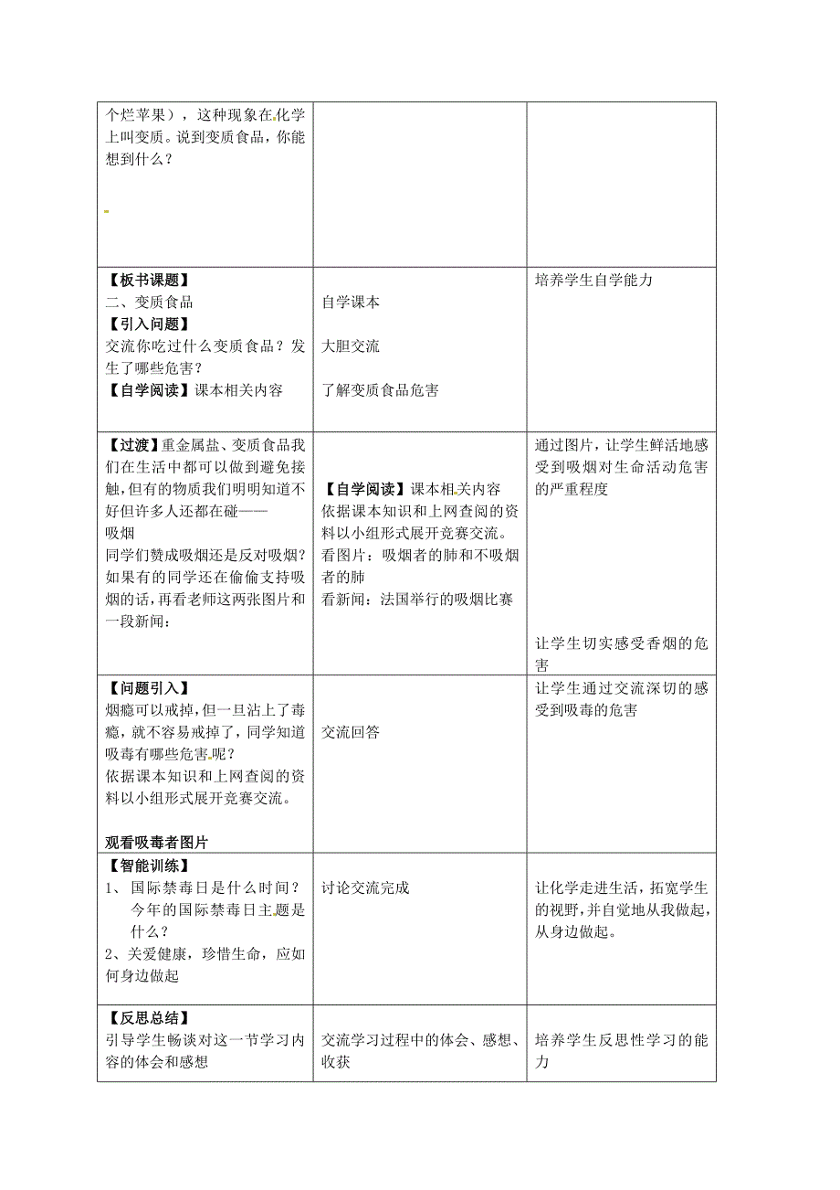 山东省滕州市大坞镇大坞中学九年级化学全册第三节远离有毒物质学案无答案鲁教版_第3页